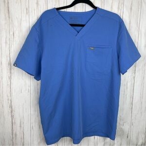 Figs light blue scrub top size Large